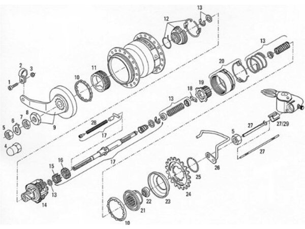 SRAM Ersatz für "P5" Cargo mit Rücktrittbremse (bis August 2005) Zsb. Hohlrad