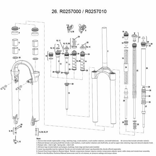 ROCKSHOX Tora Solo Air Motion Control 2006-2010 Federhülse für 318, 80-130 mm