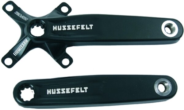 TRUVATIV Kurbelset "Hussefelt" Für Howitzer Innenlager Ohne Kettenblätter, Alu AL66, Lochkreis 104 mm, schwarz (blast bl