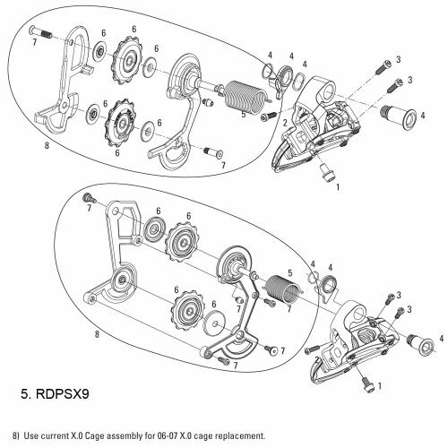 SRAM Ersatz Für Schaltwerk X.0, Mod. 06-13 Feder, Modell 2006-2008 , Abb. 5