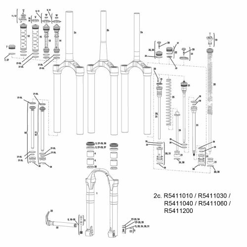 ROCKSHOX Lyrik U-Turn Mission Control (DH) + Motion Control IS/DFR 2007-2010 Krone/Schaft/Standrohre Einheit 1.5", weiß