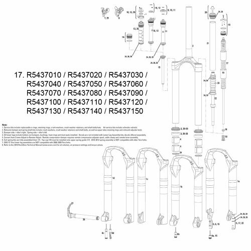 ROCKSHOX Tora XC/SL Coil Turnkey 2010 Feder/Schaft Einheit , 120 mm, mittel, rot