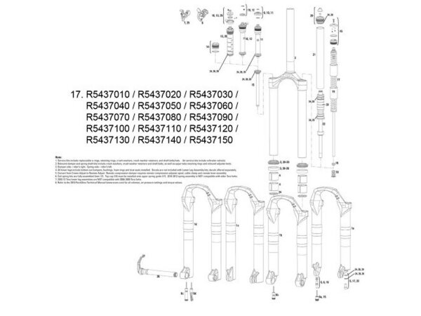 ROCKSHOX Tora XC/SL Coil Turnkey 2010 Feder/Schaft Einheit , 100 mm, mittel, rot