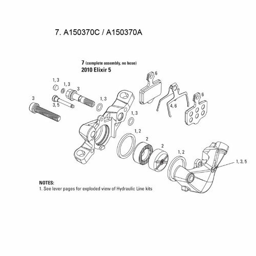 AVID Scheibenbremse "Elixir 5" ab Mod. 13 und "VIA GT" Bremssattel Bremssattel kpl., schwarz