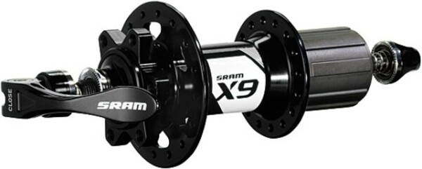 SRAM Kassetten-H.R.-Nabe "X9" 6-Loch Scheibenbremsaufnahme, Industrielager, 8-/9-/10-fach Gewicht: ca. 390 g (9 mm und 1