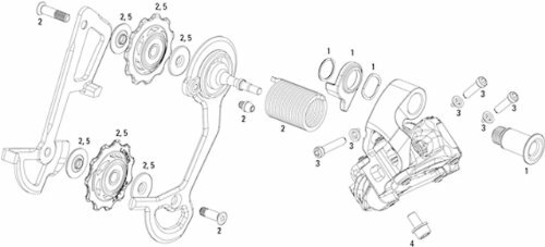 SRAM Ersatz Für Schaltwerk X0 / X9 / X7 / VIA GT (10-fach) ab Mod. 11 Käfig X9, mittellang, weiß , Abb. 2