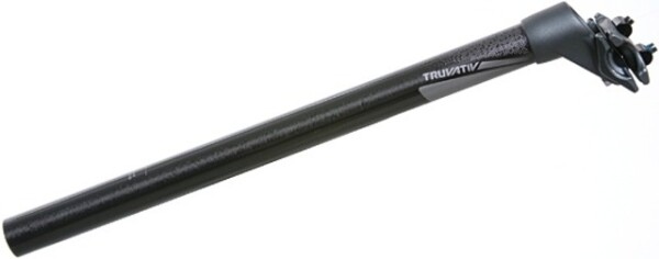 TRUVATIV Patentsattelstütze "Noir T30" Carbon Schaft, geschmiedeter Alu-Kopf, 400 mm lang, ca. 235 g 2-Schrauben-Einstel