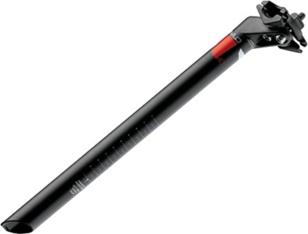 TRUVATIV Patentsattelstütze "Stylo T40" Alu 7050, 400 mm lang, ca. 270 g, matt-schwarz 2-Schrauben-Einstellsystem, Titan