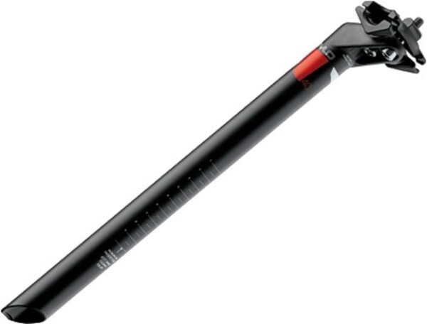 TRUVATIV Patentsattelstütze "Stylo T40" Alu 7050, 400 mm lang, ca. 270 g, matt-schwarz 2-Schrauben-Einstellsystem, Titan
