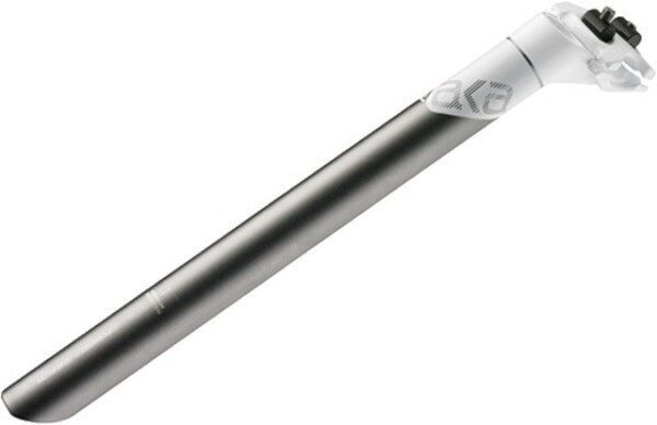 TRUVATIV Patentsattelstütze "AKA" Alu 7050, 400 mm lang, grau 2-Schrauben-Einstellsystem, CrMo Schrauben Ø 31,6 mm, 25 mm Offset