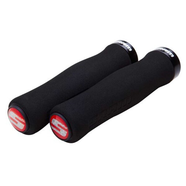 SRAM Griff SB-verpackt , Schaumstoff, profiliert, Paar, Lenkerklemmung mit einer Klemmschelle , 129 mm, mit Endstopfen s