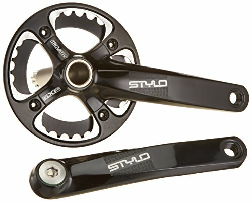 TRUVATIV Kettenradgarnitur "Stylo 1.1G Single" Ohne GXP Innenlager, schwarz-poliert Für 68/73 mm Gehäusebreite, Kurbelar