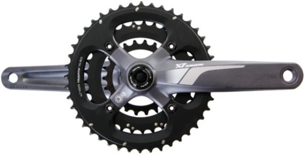 SRAM Kettenradgarnitur "X7" 22/33/44 Z., ohne Innenlager, grau Kurbelarm AL-7050, Kettenblätter AL-7075, 64/104 mm Lochk