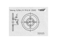 ESJOT Kettenrad "32025" 520, Stahl, schwarz 42...