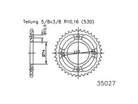 ESJOT Kettenrad "35027" 530, Stahl, schwarz 41...