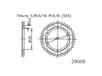 ESJOT Kettenrad "29009" 525, Stahl, schwarz 43...