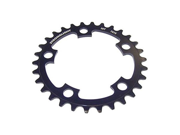 STRONGLIGHT MTB-Kettenblatt 5-Arm, 94 mm Lochkreis, Alu 7075, SB-verpackt, schwarz Mit CSA-Steighilfen, Shimano kompatib