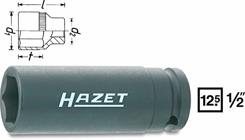 HAZET Steckschlüsseleinsatz 1/2", 6-kant, lange Au 17 mm