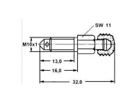 ATE Entlüfterventil D: M10 x 1 mm, L: 32,0 mm, L1:...