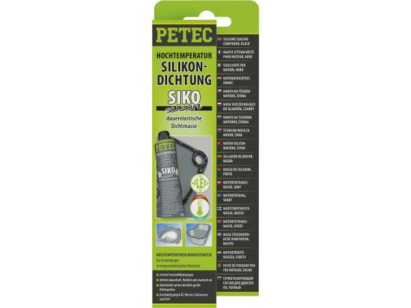 Petec Hochtemperatur-Silikondichtung, SIKO schwarz schwarz Tube