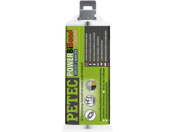 Petec POWER BiBond extrem starker 2K Universal-Klebstoff Doppelkartusche