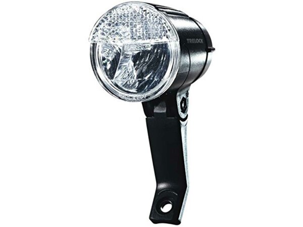 TRELOCK LED-Scheinwerfer "BIKE-i uno" Bis 20 Lux, mit Schalter für Nabendynamo, schwarz LED-Dynamoscheinwerfer mit nicht