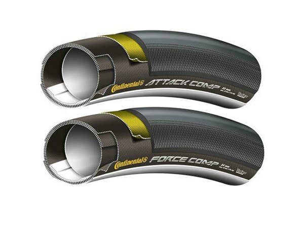 Reifenset Conti Attack & Force tubular 28" 28x22/24  sw/sw tubular Skin
