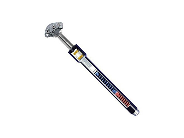 AIRWINGS Feder-Kerzensattelstütze "Evolution 320" 40 mm Federweg, für Fahrergewicht 70 - 90 kg, silber SB-verpackt , Hig