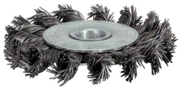 KS-TOOLS Stahldrahtrundbürste Bohrung 22,2 mm, gla Außen-Ø: 125 m