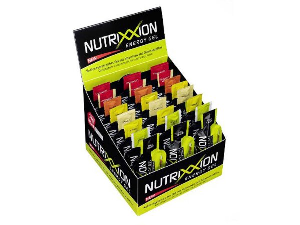NUTRIXXION Energiegel Verträgliches Kraftpaket, das lang- und kurzkettige Kohlenhydrate, Aminosäuren, Vitamine, Minerali