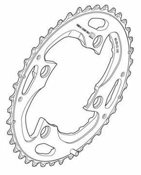 SHIMANO Kettenblatt "XT FC-M782" 4-Arm, 96/64 mm Lochkreis, 3-/10-fach, SB-verpackt 40 Z. AN