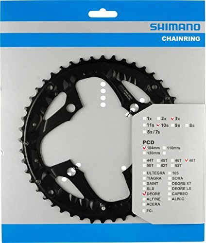 SHIMANO Kettenblatt "Deore FC-M610" 4-Arm, 104/64 mm Lochkreis, 3-/10-fach, SB-verpackt 48 Z. AL