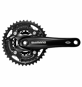 SHIMANO Kettenradgarnitur "FC-M523" Mod. 15 22/30/40 Z., SB-verpackt, Octalink, 10-fach 175 mm, ohne KS-Ring, schwarz