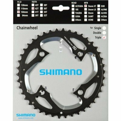 SHIMANO Kettenblatt "XT FC-M780" 4-Arm, 104/64 mm Lochkreis, 3-/10-fach, SB-verpackt 42 Z. AE