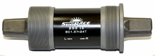 SUNRACE Innenlager "BBS 15" SB-verpackt, 4 kant, BSA JIS Für Shimano Werkzeug, mit Kunststoff Schalen, silberne Achse 131 mm