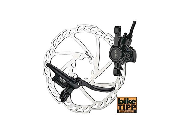 TEKTRO Scheibenbremse "Auriga Comp" Hydraulisch, duale Kolbenrückstellung, SB-verpackt Einfacher Belagwechsel, winkelver