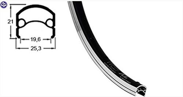 RODI Alu-Felge "Web" 19-622 (28"), 36 Loch Hohlkammer (Innenmaß 19,6 mm) gepunzt ,DV, ggf. mit Verschleißanzeige