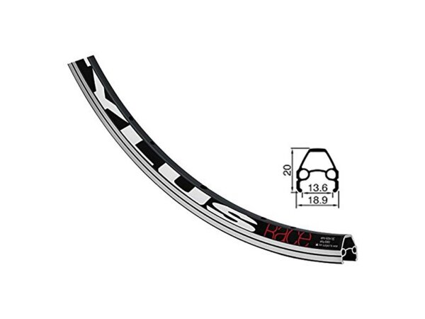 RODI Alu-Felge "Stylus" 13-622 (28") Hochschulter, seitlich abgedreht ungeöst, SV mit Verschleißanzeige, silber eloxiert 32 Loch