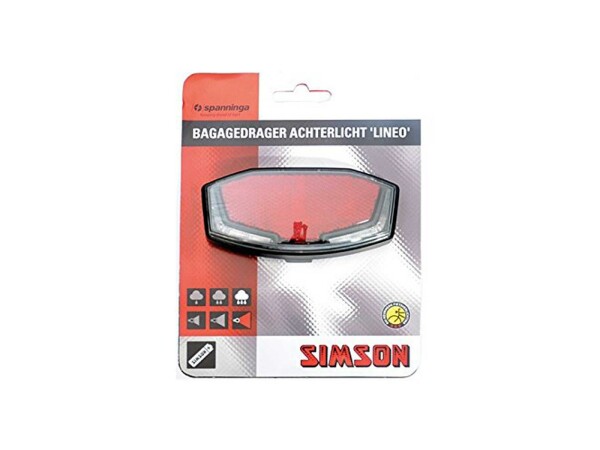 SIMSON Batterie-LED-Rücklicht "Lineo" Gepäckträgermontage, mit deutschem Prüfzeichen, mit Light-Line-Technologie, 2 LEDs