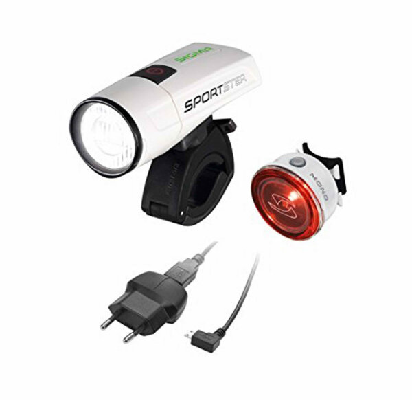 SIGMA SPORT Akku-LED-Leuchtenset "Sportster/Mono RL", S