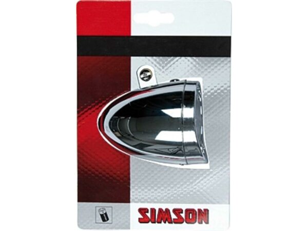 SIMSON Batterie-LED-Scheinwerfer "Classic" SB-verpackt , Produktbeschreibung holländisch, inkl. Batterien chrom