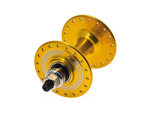 STURMEY ARCHER V.R.-Nabe Hochflansch, SB-verpackt, Vollachse , aus Alu, 61,5 mm Lochkreis-Ø 36 Loch, gold