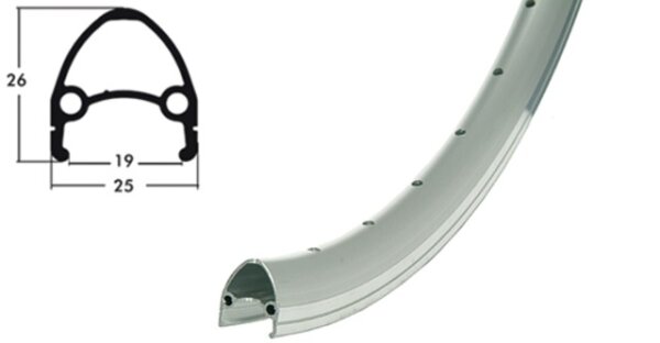 HOCHSCHULTERFELGE 28" EUROLINE SILBER 622-19
