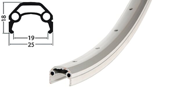 SCHÜRMANN Felge "YAK 19" 19-622 (28" x 1,75), 36 L silber