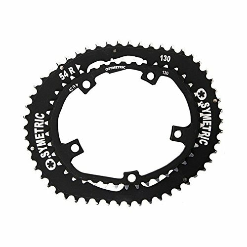 O.SYMETRIC Kettenblatt 5-Arm, 130 mm Standard, Alu 7075 T6, schwarz SB-verpackt , passend für Stronglight, Shimano, SRAM