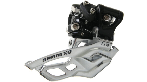 Umwerfer X-9 2x10 schwarz High Clamp, 38,2mm, Bottom Pull