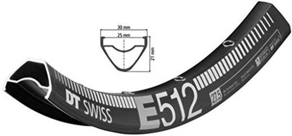 felge dt swiss e 512 27.5" schwarz 584-25 vl 6,5mm 28 loch                 