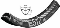 felge dt swiss e 512 27.5&quot; schwarz 584-25 vl 6,5mm...