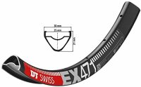 felge dt swiss ex 471 26&quot; schwarz 559-25 vl 6,5mm 32...