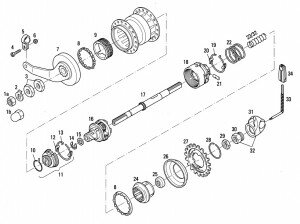 SRAM Getriebenabe T3 für Bremskonus